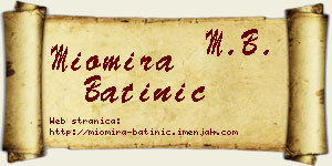 Miomira Batinić vizit kartica